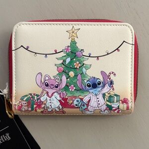 Loungefly Disney Lilo And Stitch Holiday Tree Zipper Wallet NWT